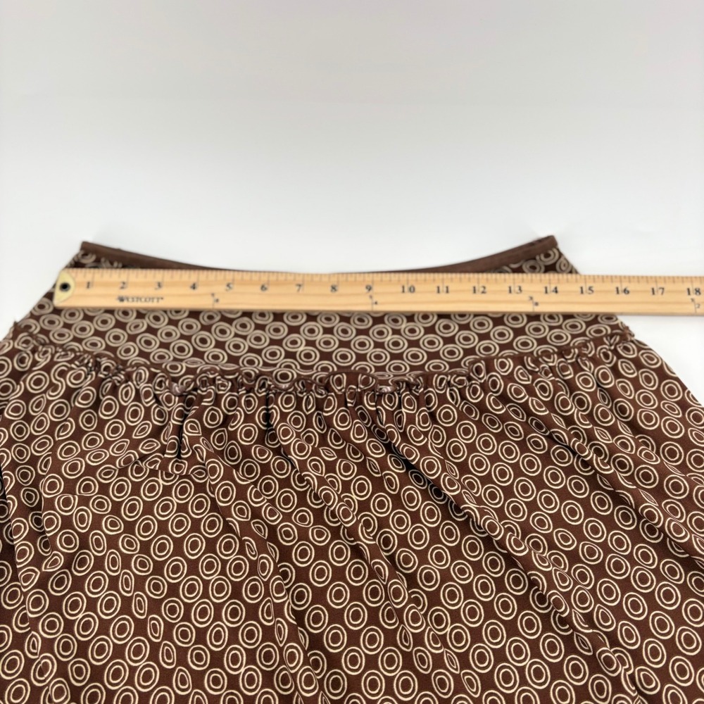 Paper Doll Brown Circle Pattern Ruffle Waist Midi Skirt Women's‎ Large Y2K Retro - Picture 3 of 6